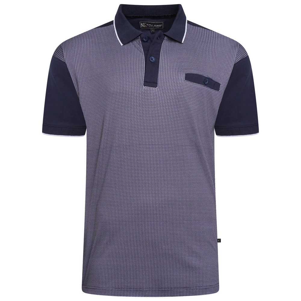 Smart Mini Geo Print Polo (Navy)