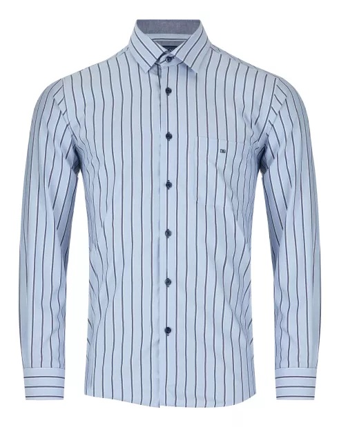 Long Sleeve Striped Shirt (Blue) - Sizes Available 2XL, 3XL & 4XL