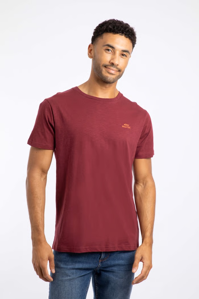 Fished Organic Branded Tee (AntCherry) - Sizes Available - 2XL, 3XL, 4XL & 5XL
