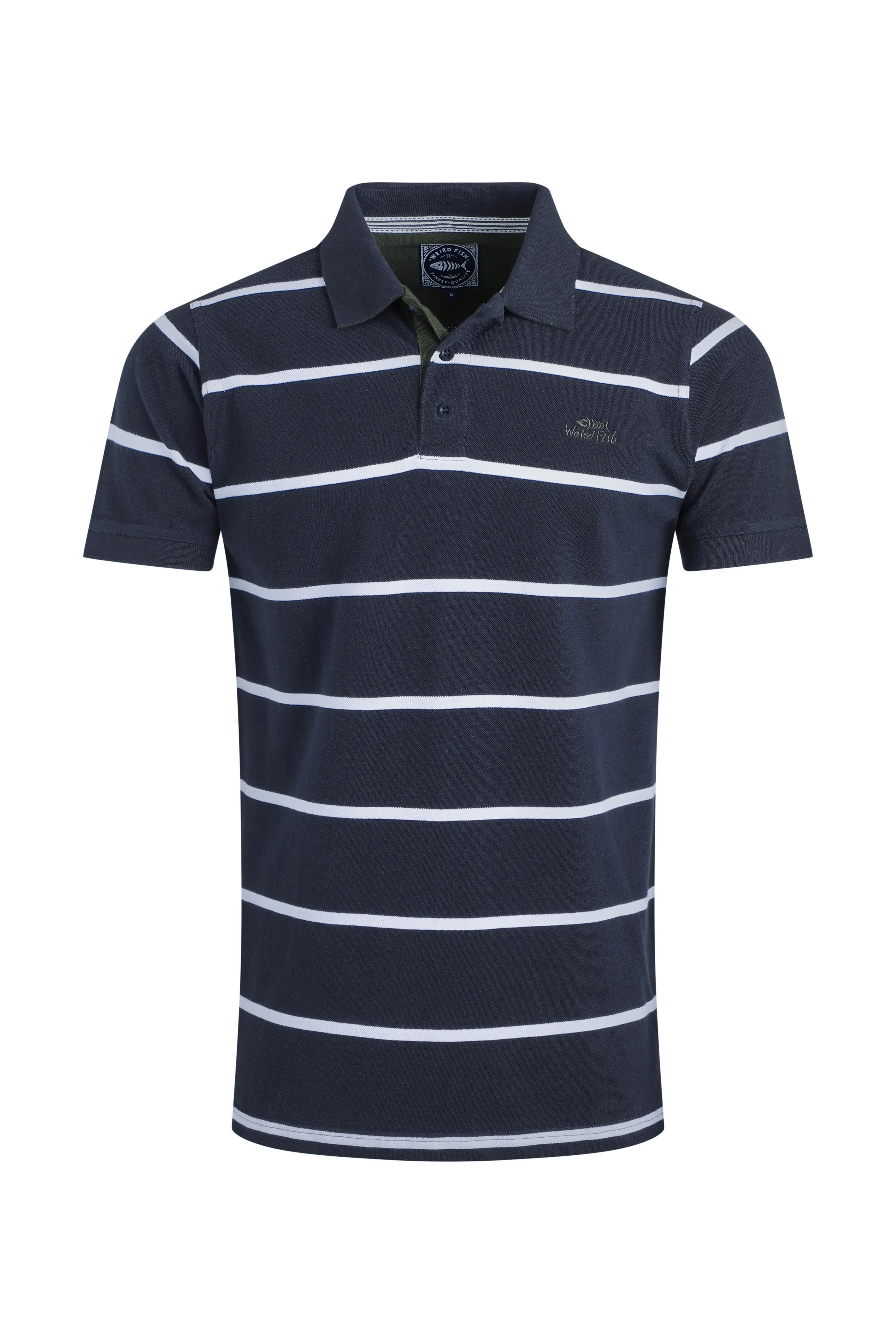 Fabian Organic Striped Polo Shirt (Midnight) - Sizes Available 2XL, 3XL, 4XL & 5XL