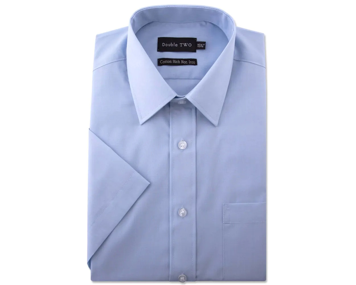 Short Sleeve Easy Care Shirt (Glacier) 18 to 23" Collar