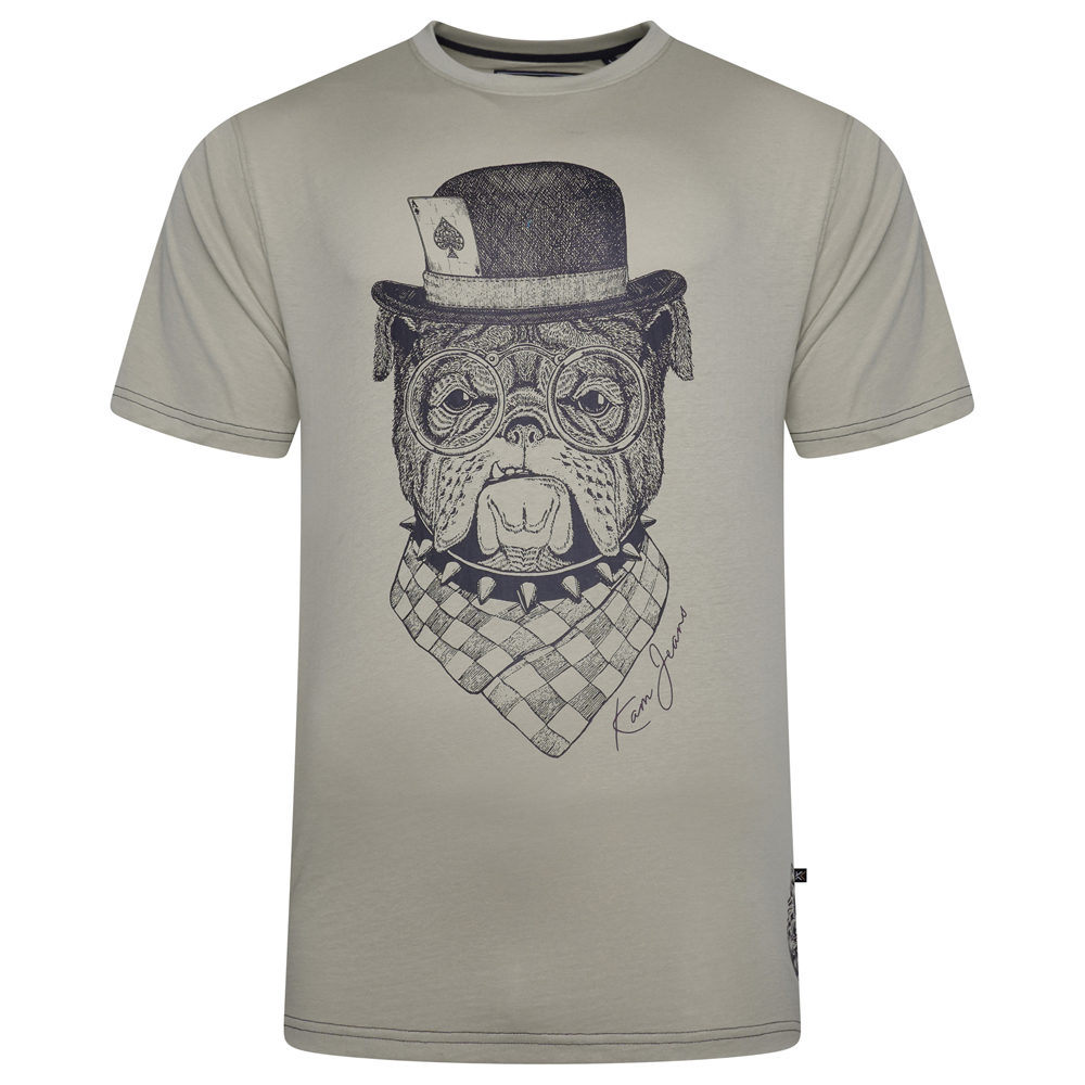 Bulldog Print T-Shirt (Black) - Sizes Available 2XL, 3XL, 4XL, 5XL & 6XL