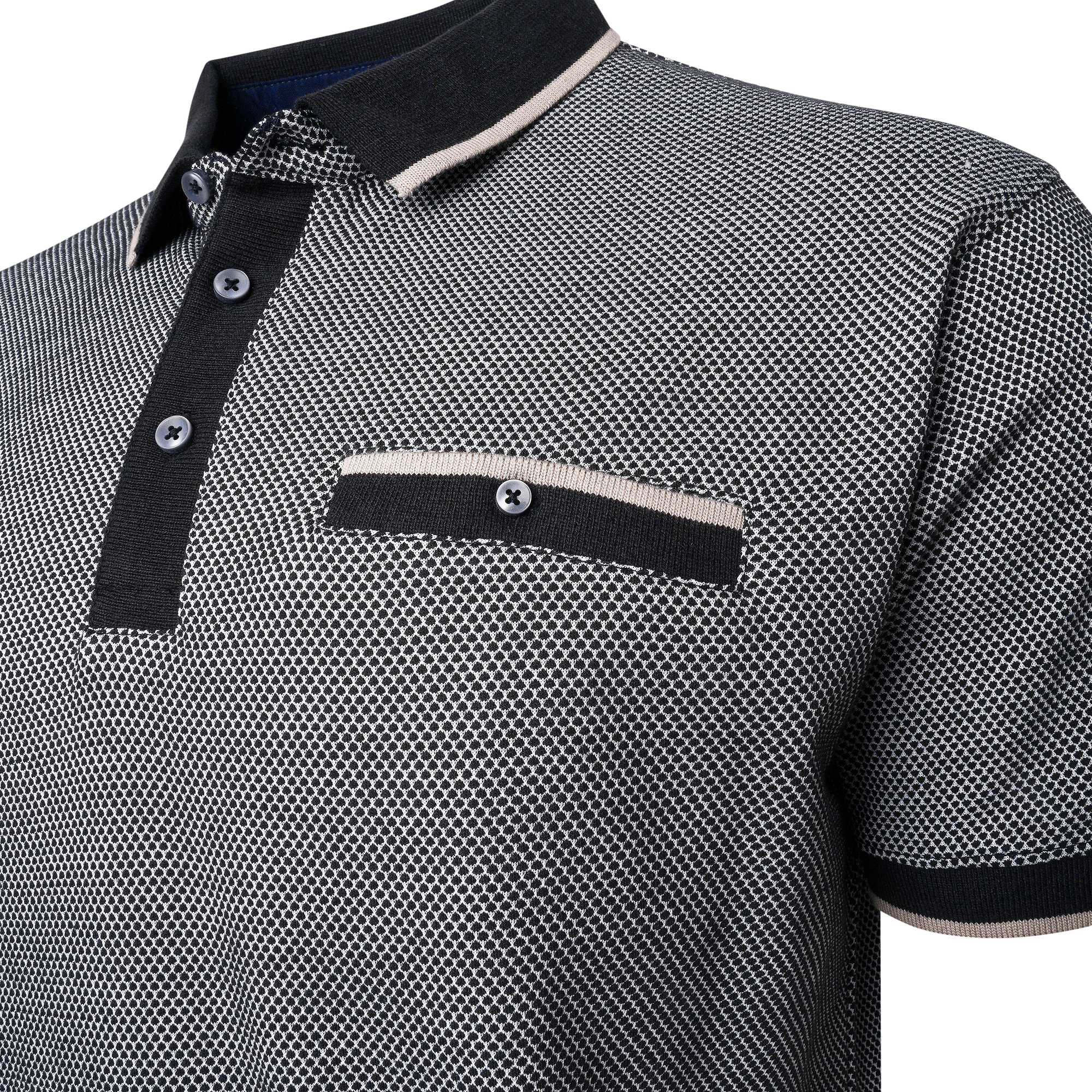 Raised Dobby Weave Polo (Black) - Sizes Available - 2XL, 3XL, 4XL, 5XL & 6XL