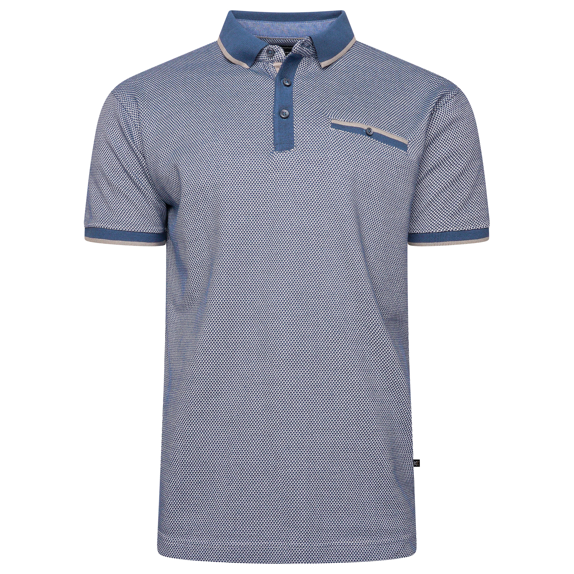 Raised Dobby Weave Polo (Vintage Indigo) - Sizes Available - 2XL, 3XL, 4XL, 5XL & 6XL
