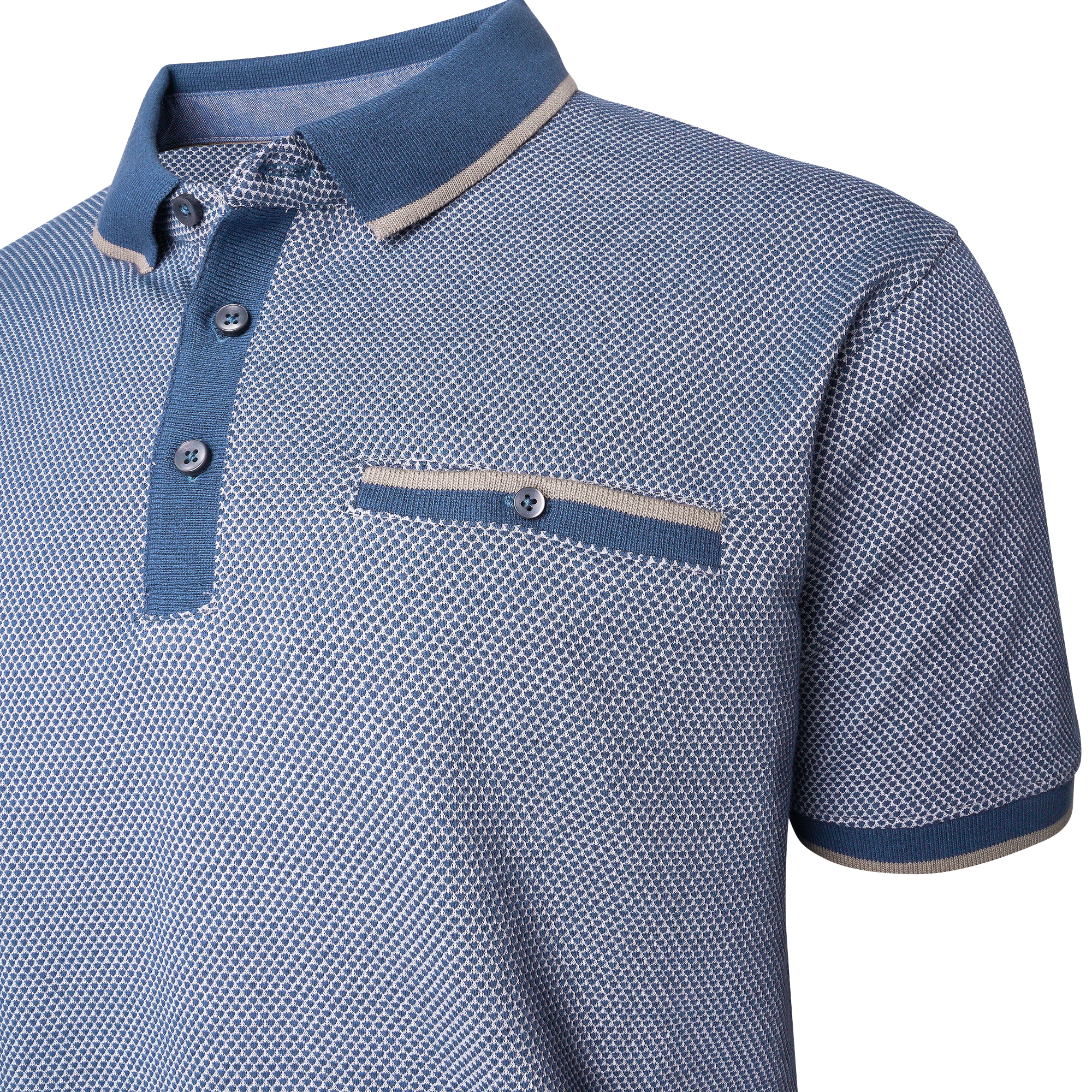 Raised Dobby Weave Polo (Vintage Indigo) - Sizes Available - 2XL, 3XL, 4XL, 5XL & 6XL