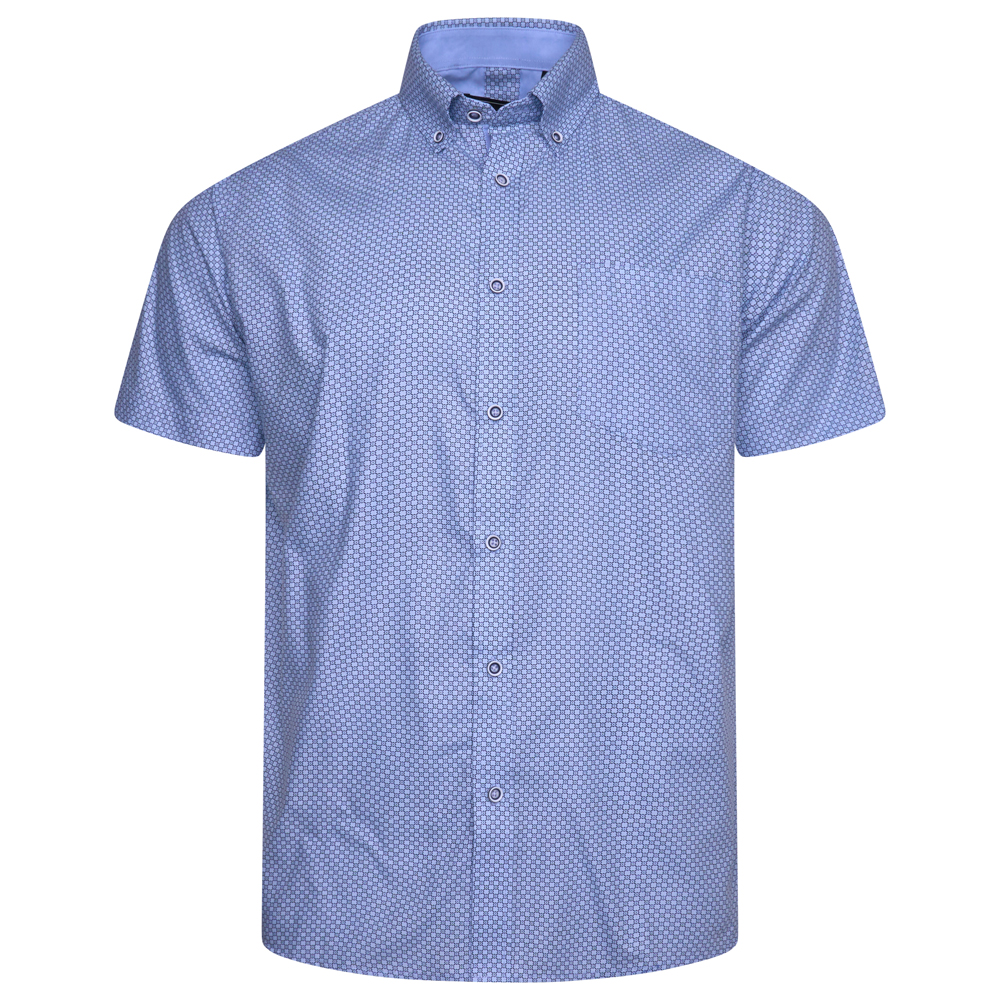Short Sleeve All Over Geo Print Shirt - Sizes Available 2XL, 3XL, 4XL, 5XL & 6XL