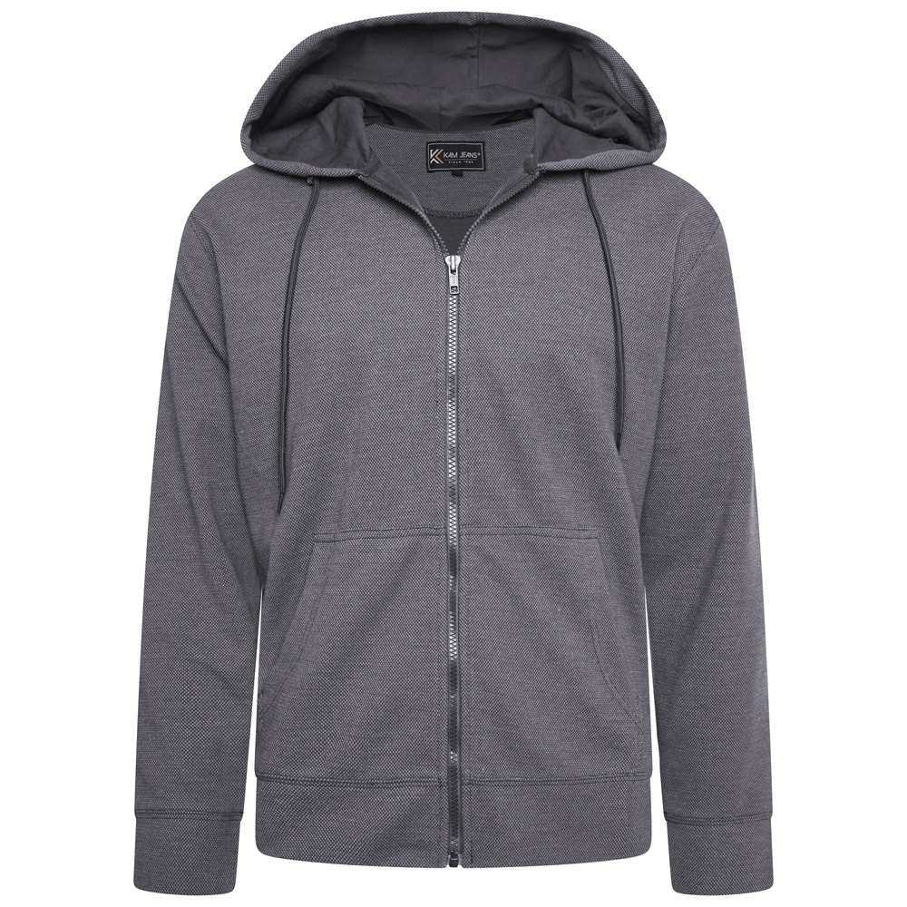 Textured Interlock Hoody (Charcoal) Sizes Available - 2XL, 3XL, 4XL, 5XL & 6XL