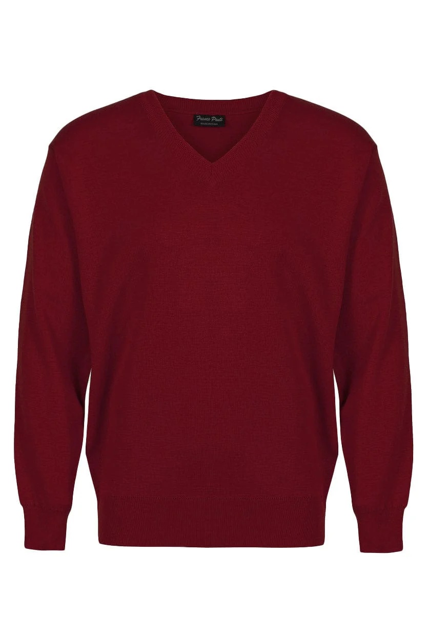 V-Neck Sweater (Burgundy) - Sizes Available